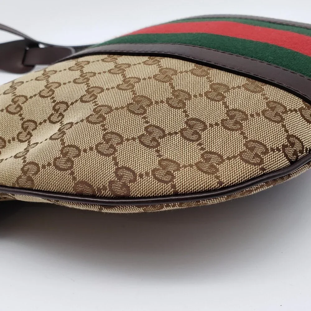Authentic Gucci Ophidia GG Supreme Crossbody/Web Stripe Canvas Shoulder Bag - Picture 13 of 16